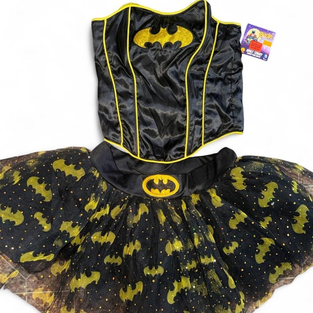 Women's Halloween Costume Batman Batgirl Corset and Tutu Set NWT